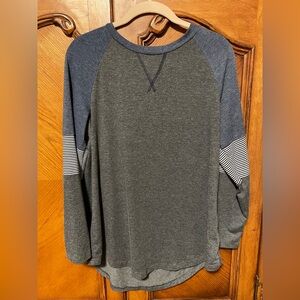 Blue and Gray Long Sleeve Tee